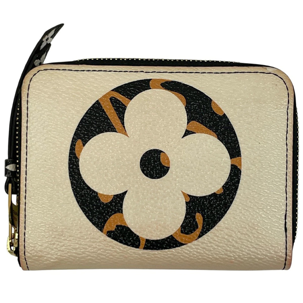 Louis Vuitton Zippy Wallet Coin Giant Jungle Zebra Case Monogram Ivory White